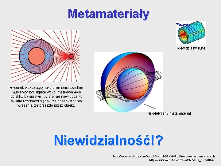 Metamateriały Niewidzialny tunel Rysunek wskazujący jako promienie świetlne musiałyby być ugięte wokół maskowanego obiektu, Metamateriały Niewidzialny tunel Rysunek wskazujący jako promienie świetlne musiałyby być ugięte wokół maskowanego obiektu,