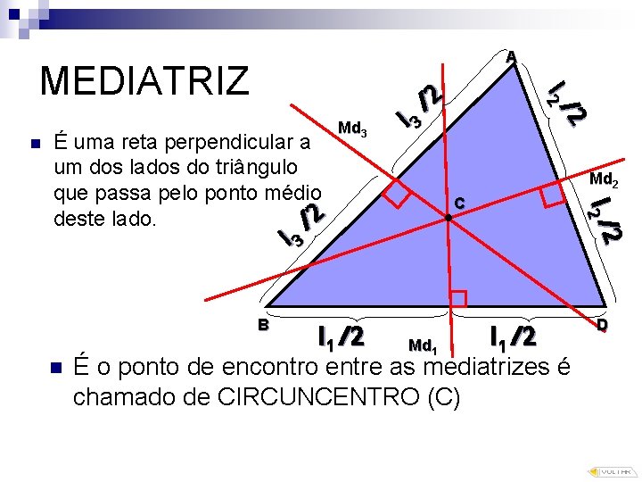 A n l 3 Md 2 C l 2 /2 É uma reta perpendicular