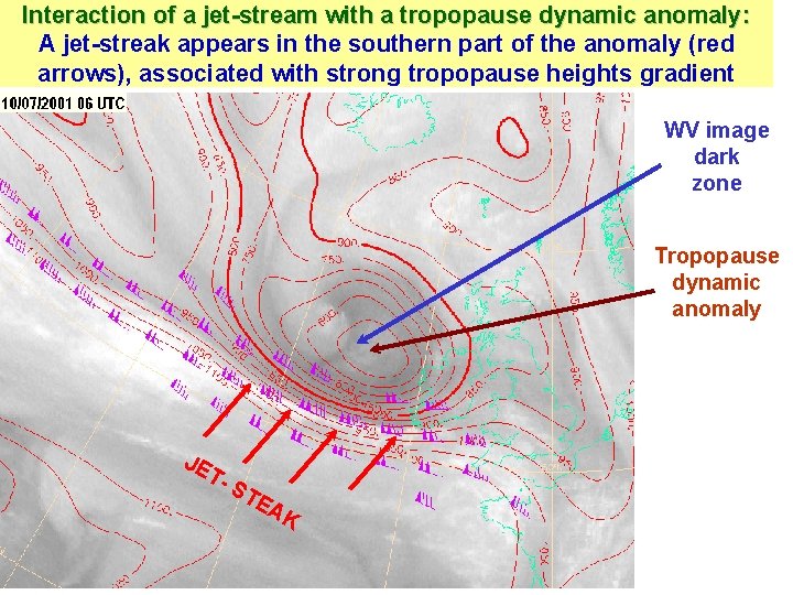 Interaction of a jet-stream with a tropopause dynamic anomaly: A jet-streak appears in the