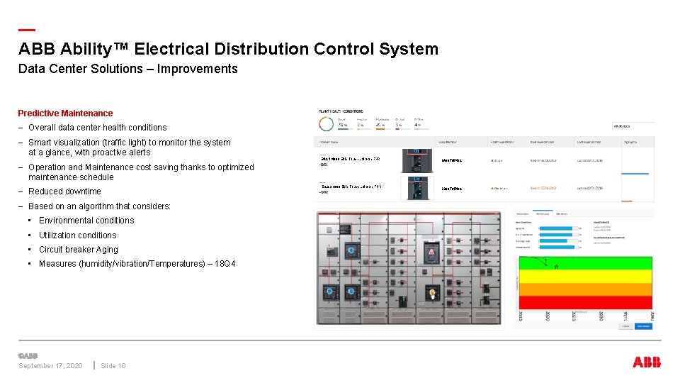 — ABB Ability™ Electrical Distribution Control System Data Center Solutions – Improvements Predictive Maintenance