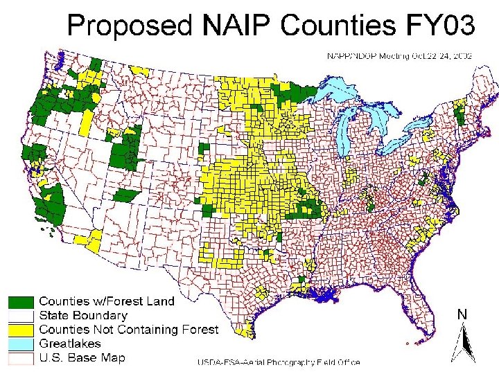 Potential NAIP Coverage for 2003 Compliance Season 847 Counties 791, 330 Square Miles 