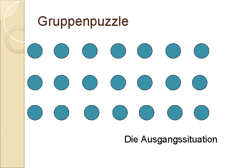 Gruppenpuzzle Die Ausgangssituation Gruppenpuzzle Die Ausgangssituation