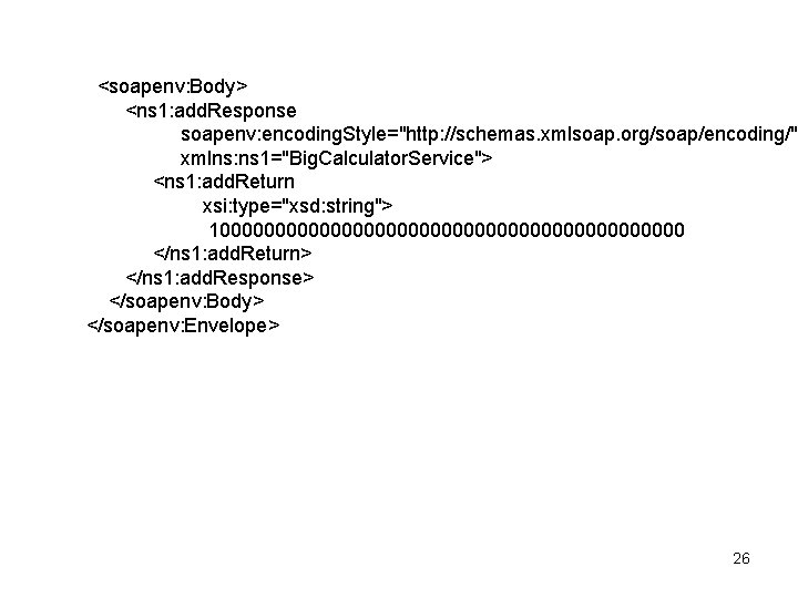 <soapenv: Body> <ns 1: add. Response soapenv: encoding. Style="http: //schemas. xmlsoap. org/soap/encoding/" xmlns: ns