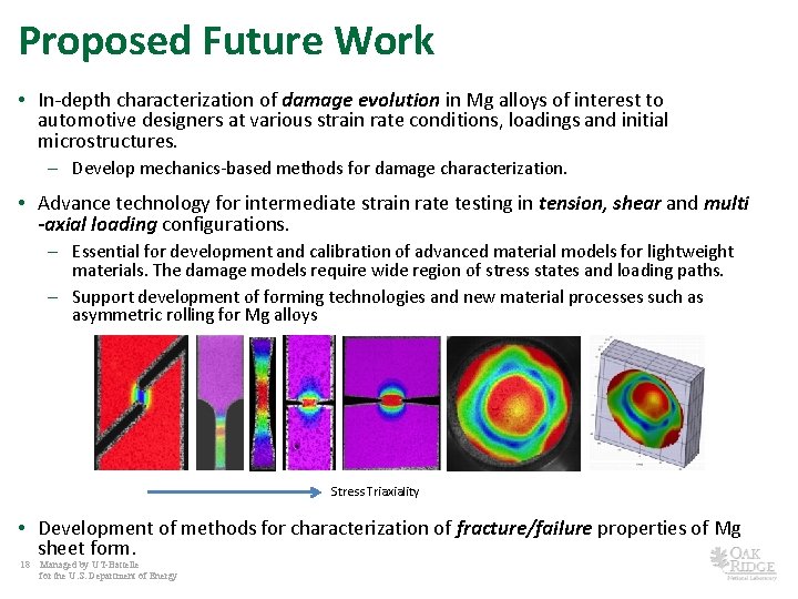 Proposed Future Work • In-depth characterization of damage evolution in Mg alloys of interest