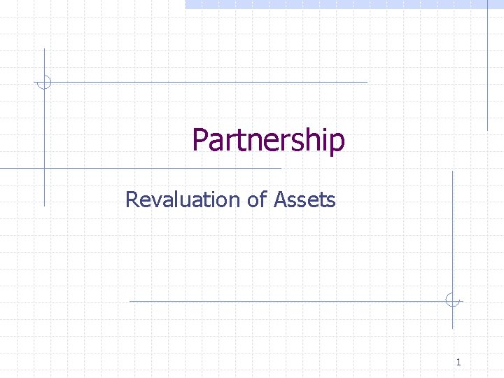 Partnership Revaluation of Assets 1 