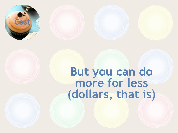 Cost But you can do more for less (dollars, that is) 