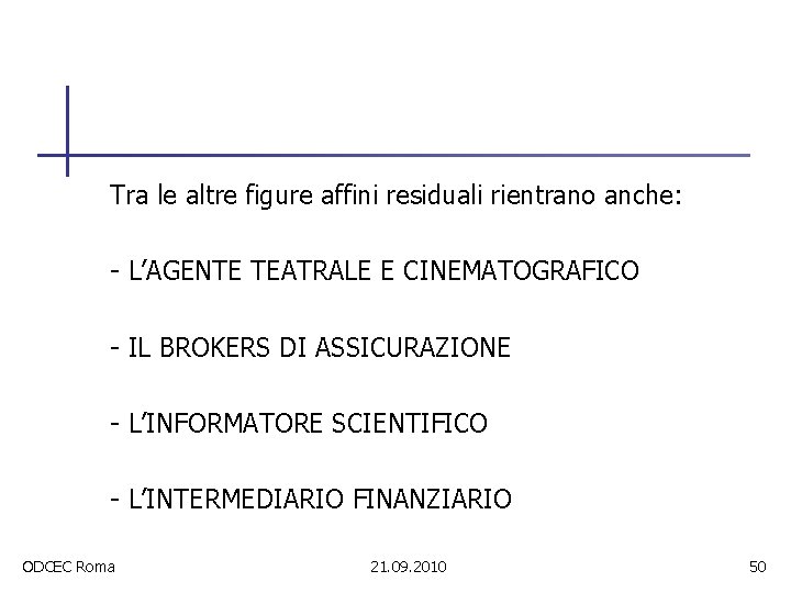 Tra le altre figure affini residuali rientrano anche: - L’AGENTE TEATRALE E CINEMATOGRAFICO -