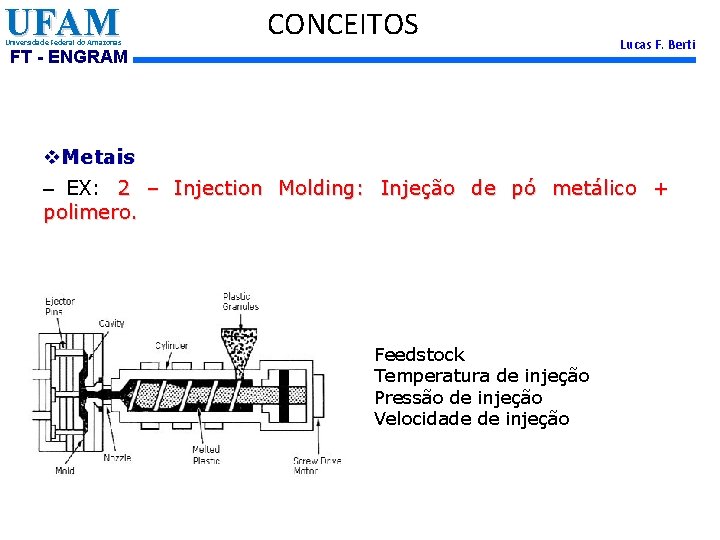 UFAM Universidade Federal do Amazonas CONCEITOS FT - ENGRAM Lucas F. Berti v. Metais