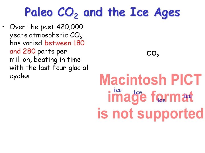Paleo CO 2 and the Ice Ages • Over the past 420, 000 years