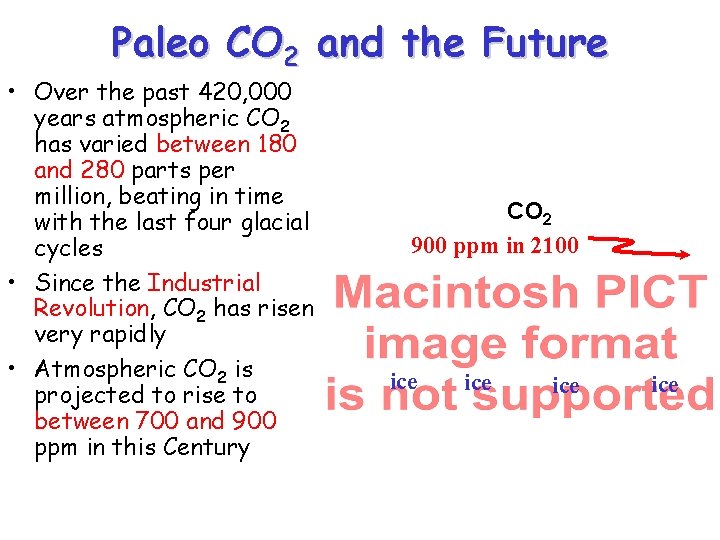 Paleo CO 2 and the Future • Over the past 420, 000 years atmospheric