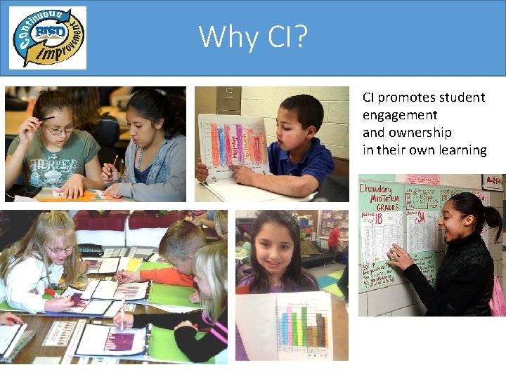 Why CI? CI promotes student engagement and ownership in their own learning Why CI? CI promotes student engagement and ownership in their own learning