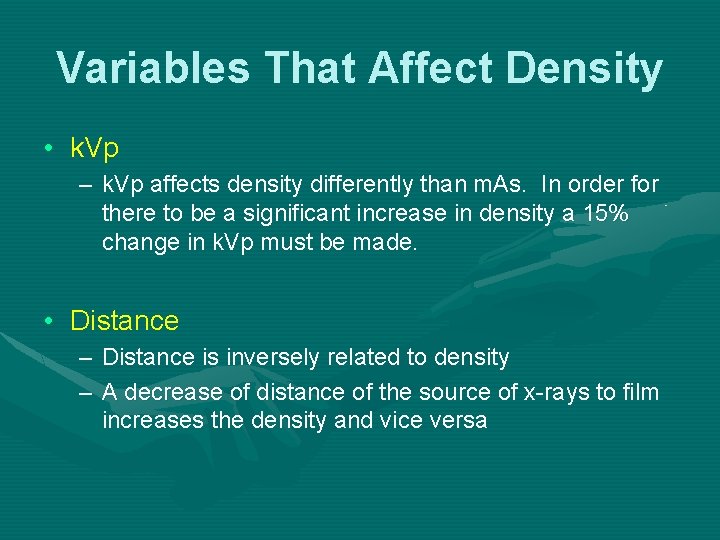 Variables That Affect Density • k. Vp – k. Vp affects density differently than Variables That Affect Density • k. Vp – k. Vp affects density differently than