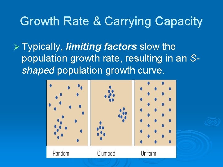 Growth Rate & Carrying Capacity Ø Typically, limiting factors slow the population growth rate, Growth Rate & Carrying Capacity Ø Typically, limiting factors slow the population growth rate,