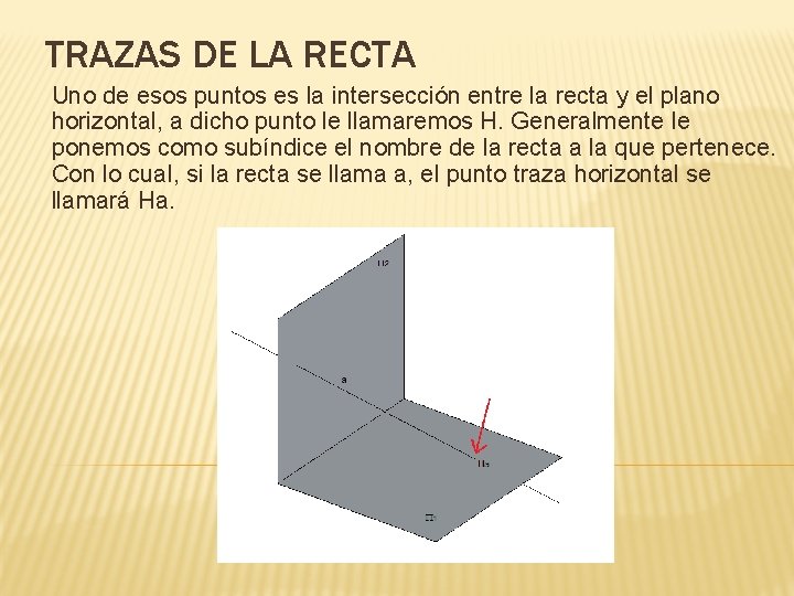 TRAZAS DE LA RECTA Uno de esos puntos es la intersección entre la recta
