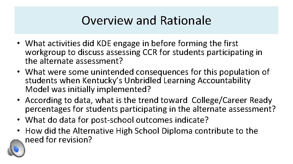 Overview and Rationale • What activities did KDE engage in before forming the first