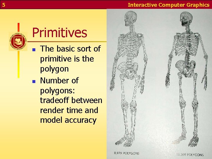 5 Interactive Computer Graphics Primitives n n The basic sort of primitive is the