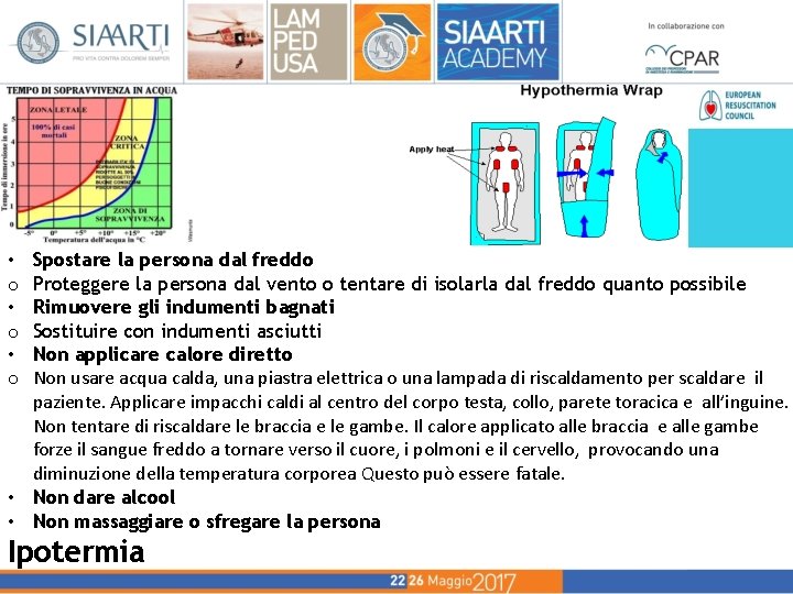 Spostare la persona dal freddo Proteggere la persona dal vento o tentare di isolarla Spostare la persona dal freddo Proteggere la persona dal vento o tentare di isolarla