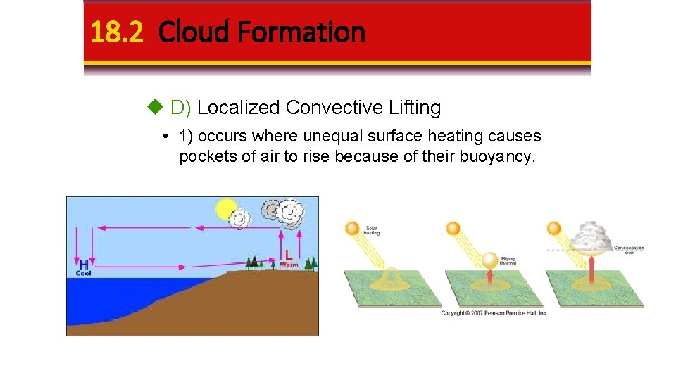 18. 2 Cloud Formation D) Localized Convective Lifting • 1) occurs where unequal surface 18. 2 Cloud Formation D) Localized Convective Lifting • 1) occurs where unequal surface