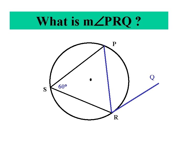 What is m PRQ ? P Q S 60 R What is m PRQ ? P Q S 60 R