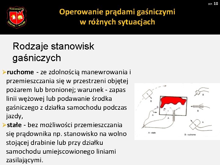 str. 18 Operowanie prądami gaśniczymi w różnych sytuacjach Rodzaje stanowisk gaśniczych Øruchome - ze str. 18 Operowanie prądami gaśniczymi w różnych sytuacjach Rodzaje stanowisk gaśniczych Øruchome - ze