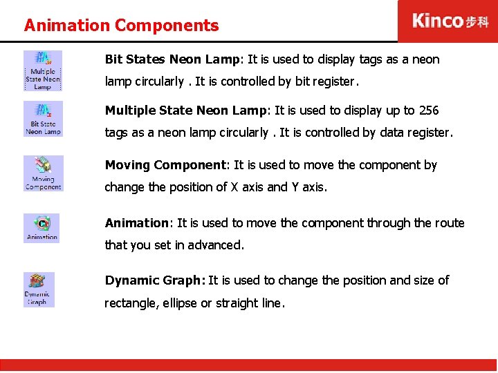 Animation Components Bit States Neon Lamp: It is used to display tags as a