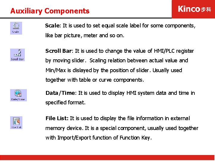 Auxiliary Components Scale: It is used to set equal scale label for some components,