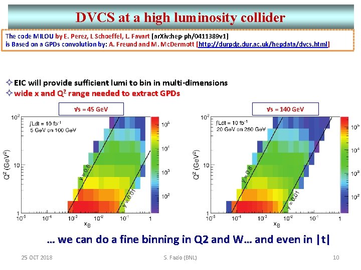 DVCS at a high luminosity collider The code MILOU by E. Perez, L Schoeffel,