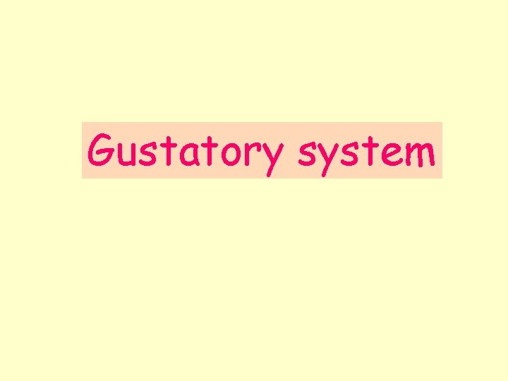 Gustatory system 
