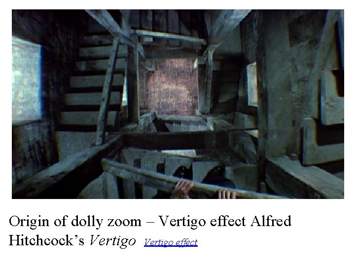 Origin of dolly zoom – Vertigo effect Alfred Hitchcock’s Vertigo effect 