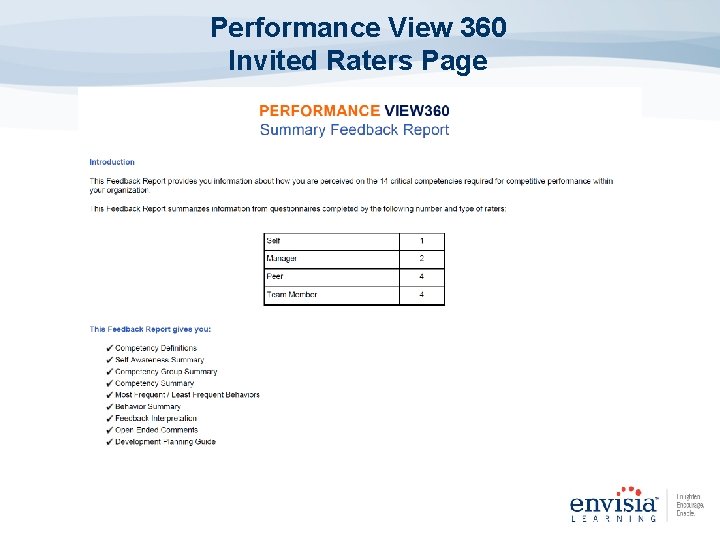 Performance View 360 Invited Raters Page 