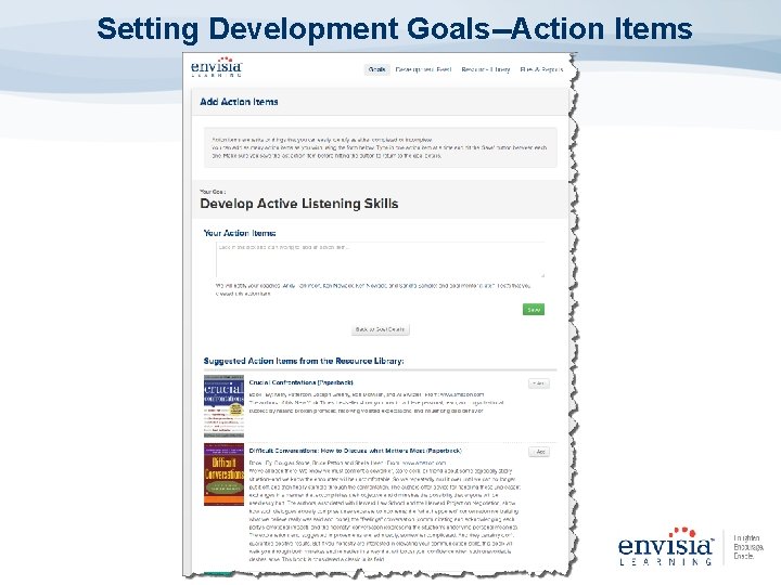 Setting Development Goals--Action Items 