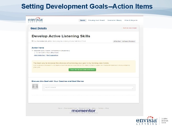 Setting Development Goals--Action Items 