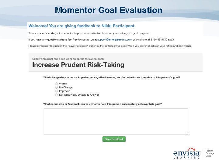 Momentor Goal Evaluation 