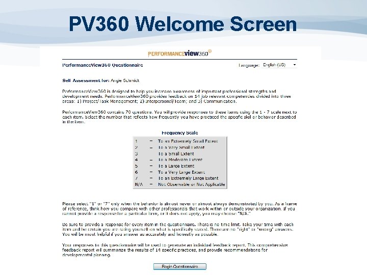 PV 360 Welcome Screen 