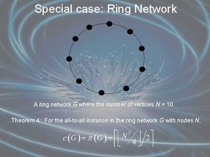 Special case: Ring Network A ring network G where the number of vertices N