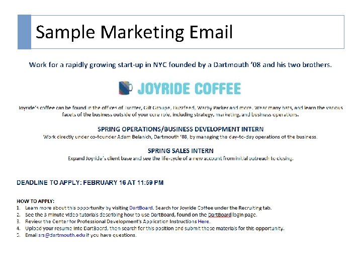 S Sample Marketing Email 