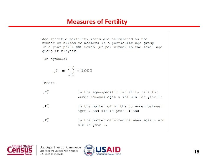 Measures of Fertility 16 Measures of Fertility 16