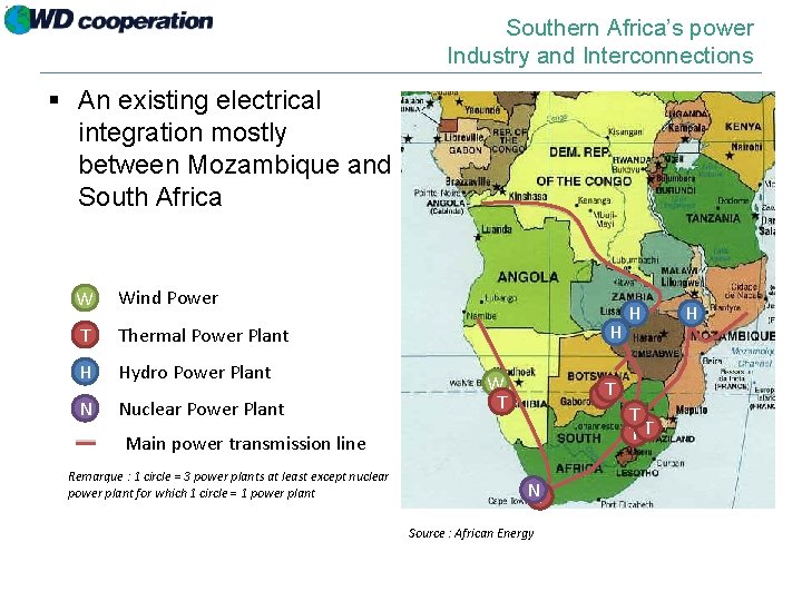 Southern Africa’s power Industry and Interconnections § An existing electrical integration mostly between Mozambique