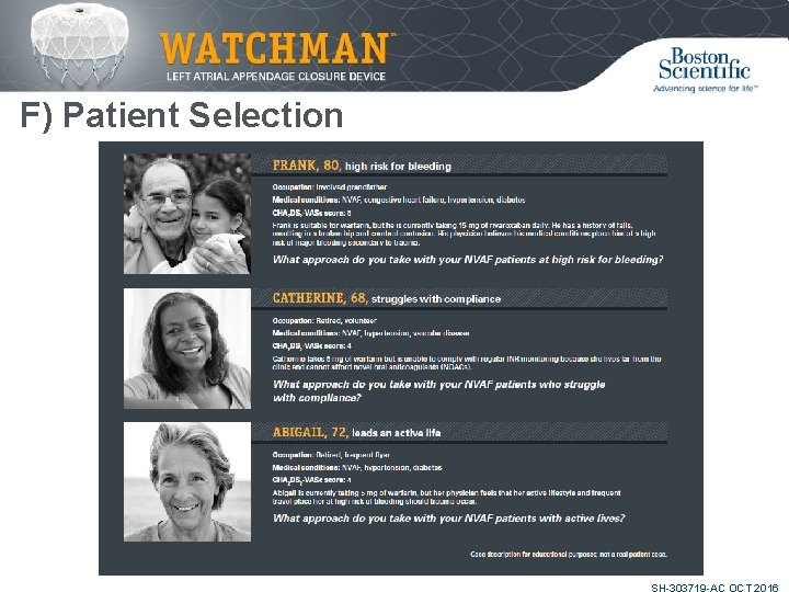 F) Patient Selection SH-303719 -AC OCT 2016 
