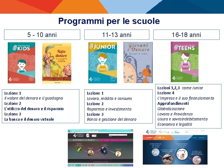 Programmi per le scuole 5 - 10 anni Lezione 1 Il valore del denaro