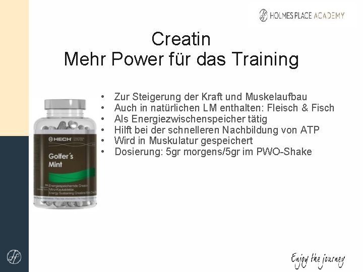 Creatin Mehr Power für das Training • • • Zur Steigerung der Kraft und