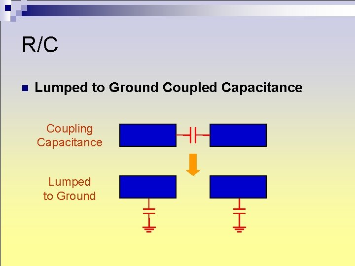 R/C n Lumped to Ground Coupled Capacitance Coupling Capacitance Lumped to Ground R/C n Lumped to Ground Coupled Capacitance Coupling Capacitance Lumped to Ground