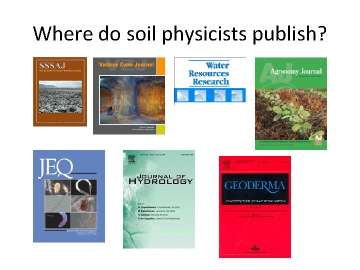 Where do soil physicists publish? 