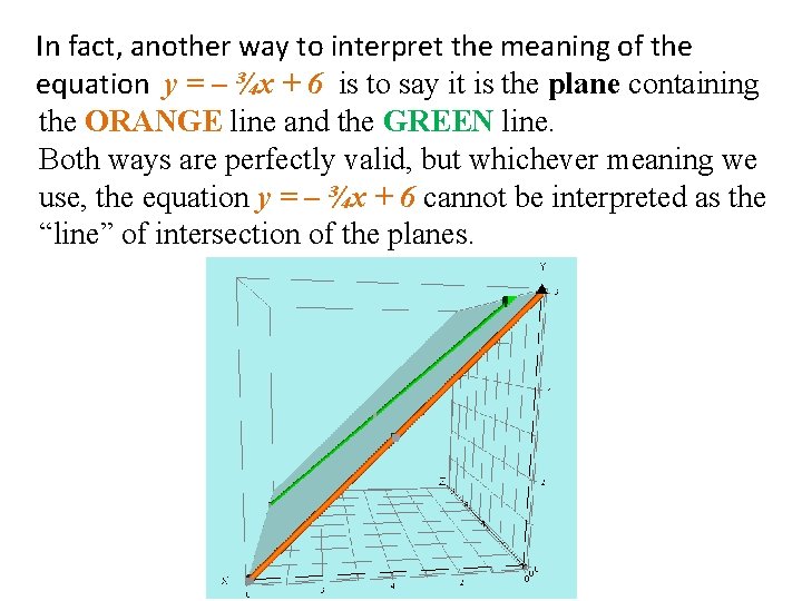 In fact, another way to interpret the meaning of the equation y = – In fact, another way to interpret the meaning of the equation y = –