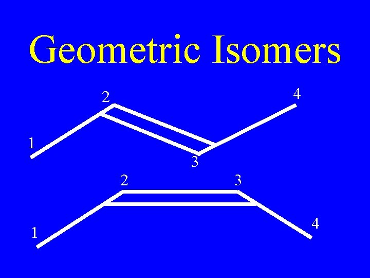 Geometric Isomers 4 2 1 3 4 