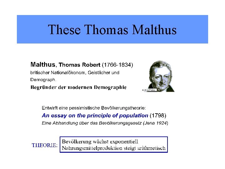 These Thomas Malthus These Thomas Malthus