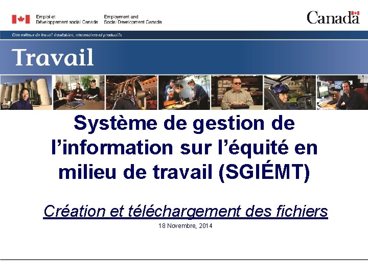 Système de gestion de l’information sur l’équité en milieu de travail (SGIÉMT) Création et