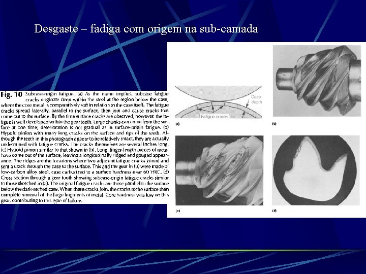 Desgaste – fadiga com origem na sub-camada 