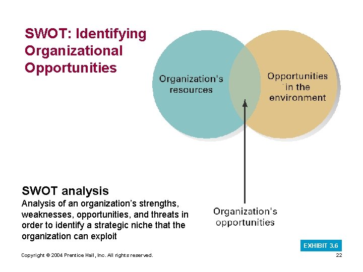 SWOT: Identifying Organizational Opportunities SWOT analysis Analysis of an organization’s strengths, weaknesses, opportunities, and