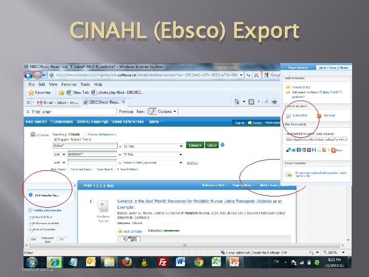 CINAHL (Ebsco) Export 06/05/2012 